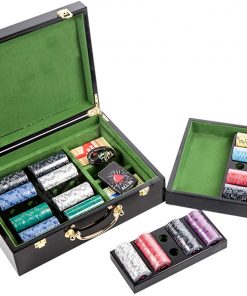 B08X1VY2X9 Poker Chip Set 500 Pcs Chips Dice Clay Casino Gambling Chips in Wooden Case Good Gift Choice for All Age