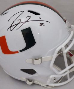 B08TVJ9NNW Ray Lewis Autographed Miami Hurricanes Full Size Replica Helmet Beckett BAS #WF53754