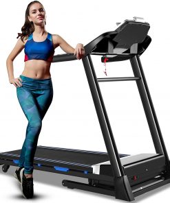 B08S6LHJG5 ANCHEER Home Treadmill with App Connection, 3.25Hp Folding Treadmill with Automatic Tilt, Aerobic Training Machine for Jogging and Running, Suitable for Home/Office/Gym