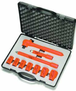 B005EXPY7M KNIPEX Tools - 10 Piece Socket Set, 1/2" Drive, SAE, 1000V Insulated (989911S5)