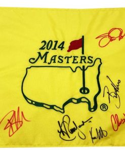 B08W2HRZ2S Authentic Autographed Bill Haas, Chris Kirk 2014 Masters Flag ~ Certified