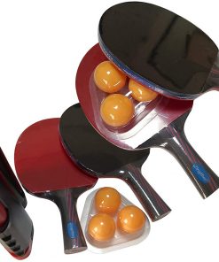 B08V8Y4RVL Zingther Portable Retractable Table Tennis Net and 5-Star Shake Hand Grip Ping Pong Rackets Set