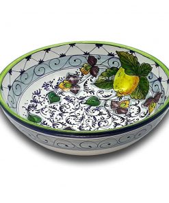 B08WHT654M Large Ceramic Bowl for Kitchen - Italian dinnerware pasta bowl - Platter serving tray - Hand painted Tuscan pottery bowls - Made in Italy plates set - Ceramics salad tuscan soul pottery