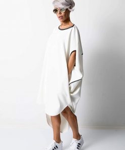 B08V96Q75H White Extravagant Asymmetric Women Shirt