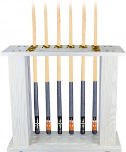 B08SWLR49L Fitlyiee 16 Pool Cue Racks, Wood Floor Billiard Cue Rack Billiard Cue Stand Fish Rod Rack