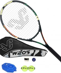 B08V1KSCZ4 Tennis Rackets, for Training Net Rackets, Professional Games Male and Female Sports Goods, Comes with Tennis Bag, Hand Gel, Shock Absorber, Training Device, Tennis Ball with String(Random Color)