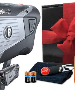B08WHR1Z2X Bushnell Tour V5 (Standard) Golf Laser Rangefinder Patriot Pack Gift Box Bundle | +Bushnell/PlayBetter Pitchfix, Case, Divot Tool, Microfiber Towel, Two Batteries | Gift Box, Red Bow | 201901P