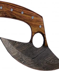 B08W1HQCRZ Smma-9881 - Handmade Damascus Steel Ulu Knife - Solid Rose Wood Handle