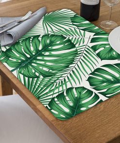 B08WPYVB44 Set of 4 Unique Rigid brilliant Placemats or chargers in mexican wood handmade artisan work. Covered with resin and durable materials. Ideal for Dining Table MONSTERA - Free Express Shipping