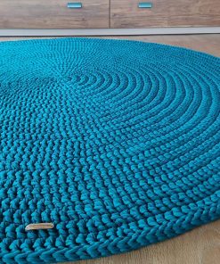 B08VYZPJPH Handcrafted Rug, Crochet Round Rug for Living Room & Children's room, Carpet for Home, Handmade Rug, Home Decor
