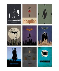 B08SWHYPBV Christopher Nolan Minimalist Poster Set of 9 Films Interstellar Tenet Batman Begins The Dark Knight The Dark Knight Rises Inception The Prestige Dunkirk Memento Print Wall Artwork Home Decor Cool Gift