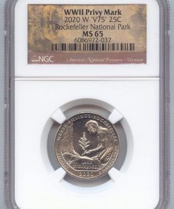 B08TVBQSHK 2020 W Washington Marsh-Billings-Rockefeller National Historical Park, Vermont America the Beautiful with V75 Privy Mark Quarter MS-65 NGC