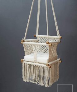 B08TYK4XQH Baby Swing Hammock Macrame Handwoven Chair with Cushion