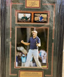 B08SGST9G8 Jordan Spieth 2015 Masters and US Open Winner Laser Etched Autograph Framed Picture