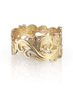 B08TP1HYBC Wedding ring for Women's, 14k solid gold, white, rose or yellow Unique handmade Bridal Ring, Floral Art Nouveau Fine Jewelry for Her. Anniversary Ring for Wife.