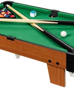 B08SBPPMBK Compact Portable Indoor Kid Mini Pool Table Billiards Desk Set with Accessories Sturdy Durable for Game Room, Living Room, Parties Relaxation Enjoy