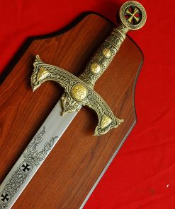 B002WGG3DI 47" New Medieval Two Hand Knights Templar Crusader Sword w/Plaq