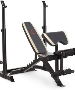 B0090OKF52 Marcy Adjustable Olympic Weight Bench with Leg Developer and Squat Rack MD-879