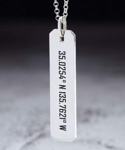 B08VJBY6JW Mens Coordinate Necklace, Longitude Latitude Jewelry for Him, Anniversary Jewelry For Him, Husband Anniversary Gift, Long Distance Relationship Gifts
