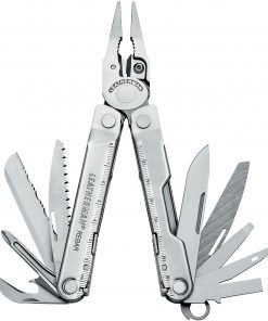 B005KSWIHK LEATHERMAN, Rebar Multitool with Premium Replaceable Wire Cutters and Saw, Stainless Steel with Leather Sheath