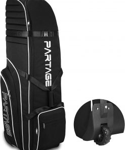 B08SMMX4NZ Partage Golf Travel Bag with Wheels, Golf Travel Case for Airlines, 900D Heavy Duty Oxford -Black