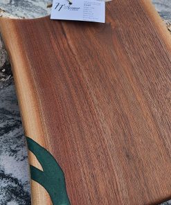 B08VWL6VMW Handmade Epoxy Resin Black Walnut Charcuterie Board Live Edge, Valentine's Gift, Serving board Handcrafted Cutting Board Made in Canada - 17.0" x 12.5" x .87" 1.1 KG #10107