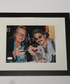 B08VNJLVXB GEORGE JUNG SIGNED FRAMED 8X10 PHOTO BOSTON GEORGE BLOW W/JOHNNY DEPP 1 JSA COA