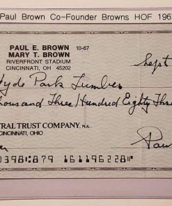 B08WPN75X3 PAUL BROWN SIGNED PERSONAL CHECK #4879 - CAS COA