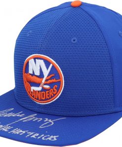B08V3L9W5M Mike Bossy New York Islanders Autographed Royal Snapback Cap with"44 NHL Hat Tricks" Inscription - #22 of a Limited Edition of 22 - Autographed NHL Hats