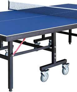 B0066NRPIU Hathaway Back Stop 9-Foot Table Tennis for Family Game Rooms with Foldable Halves for Individual Play includes Net, Paddles, Balls