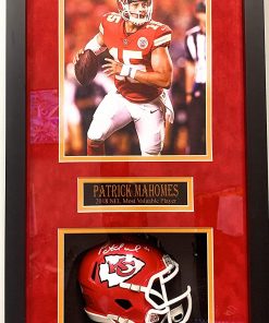 B08V5HRH6F Patrick Mahomes Kansas City Chiefs Signed Autograph Speed Mini Helmet Rare Custom Shadow Box 13x24x3 JSA Witnessed Certified