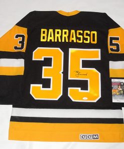 B08VVZL226 TOM BARRASSO SIGNED PITTSBURGH 1991 STANLEY CUP JERSEY JSA COA
