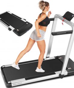 B08V1CYLLH ANCHEER Treadmill for Home, 2-in-1 Folding Treadmill with App Control and Remote Control, Compact Under Desk Treadmill for Small Spaces and Home Office Use