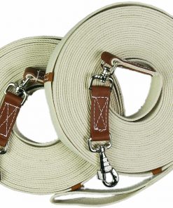 B002HIXCVW English Riding Supply Centaur Poly-Cotton Web 45ft Equestrian Natural Long Lines