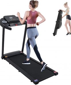 B08VRXT8LJ 2HP Folding Electric Bluetooth Treadmill Fitness Motorized Running Machine, 12 Preset Program LCD Display and Cup Holder Max Speed 12KM/h for Home Gym Cardio Workout Jogging Training
