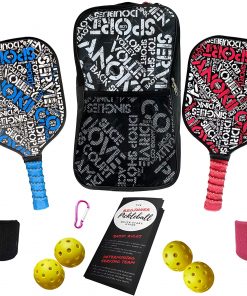 B08T9CY42M ANOKII CO Sport Premium Pickleball Set of 2 Lightweight Graphite Pickleball Paddles, 2 Indoor & 2 Outdoor Balls & Pickleball Bag, Pickle Ball Beginner to Intermediate Level- Start Guide & Gifts