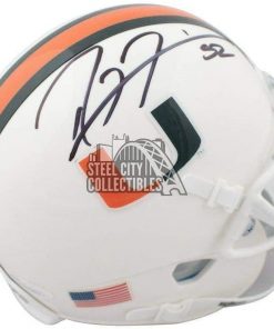 B00677JT84 Ray Lewis Autographed Miami Hurricanes Mini Football Helmet - JSA COA - Autographed College Mini Helmets