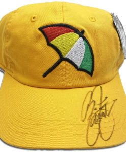 B08W2HWCS9 Authentic Autographed Rickie Fowler Yellow Hat with Bay Hill Logo ~ JSA