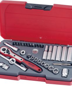 B004T8CTTO Teng Tools 35 Piece 1/4 Inch Drive 6 Point SAE Regular/Shallow & Deep Socket Set - T1435AF