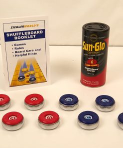 B003KE5832 American Brand Medium Table Shuffleboard Puck Weights With Wax and Rule and Regulation Book