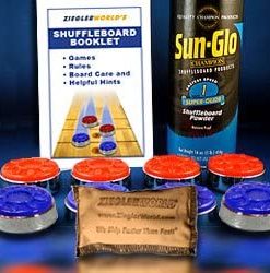 B005GFRQBA Zieglerworld Large Size Table Shuffleboard Puck Weights + Powdered Wax + Talc Bag + Rule & Regulations Booklet