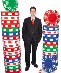 B007Q2XURU Fun Express - 3d Poker Chip Columns (6pc) for Party - Party Decor - Large Decor - 3 - D Stand Ups - Party - 6 Pieces