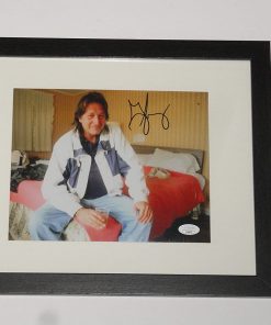 B08VNJS1Y6 GEORGE JUNG SIGNED FRAMED 8X10 PHOTO BOSTON GEORGE BLOW W/JOHNNY DEPP 1 JSA COA