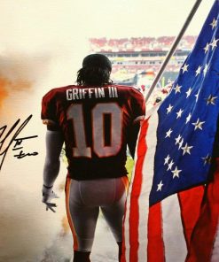 B08W2KHYFL Authentic Autographed Robert Griffin Iii 20X24 With Flag Canvas ~ PSA/DNA Authenticated
