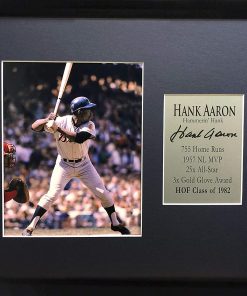 B08TV88GMQ Hank Aaron"715th Career Home Run" Framed Photo Display (Engraved Series)