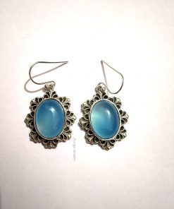 B08T7MTBSL Blue Chalcedony Earrings, 925 Sterling Silver, Designer Earrings, Wedding & Engagement Earrings, Gift For All, Extraordinary Earrings, Attract Love Jewelry, Mermaid Gift, Cabochon Gemstone Jewelry