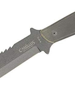 B0089N1342 Camillus Heathen Fixed Blade Knife with Kydex Sheath, Black, 10.25-Inch