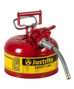 B003PGRQTO Justrite 7210120 AccuFlow 1 Gallon, Galvanized Steel Type II Red Safety Can With 5/8" Flexible Spout