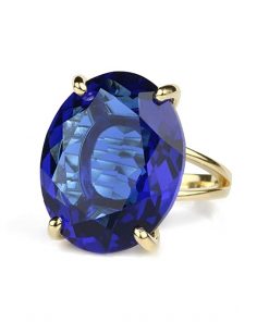 B08VW11LST Anemone Jewelry Oval Sapphire Ring - Artisan Precious Gemstone Rings - Handmade 14K Gold Statement Ring - Fashion, Bridal, Birthstone, Engagement, Anniversary Gift Ideas for Women