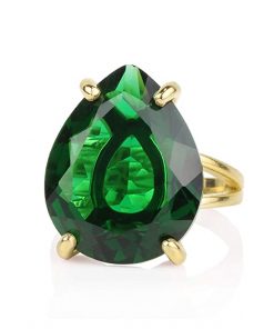 B08WLZCDKH Anemone Jewelry Emerald Ring in 14k Gold - Statement Jewelry - Birthstone Rings, Fashion Rings, Engagement Rings, Everyday Rings - Handmade Gifts for Her